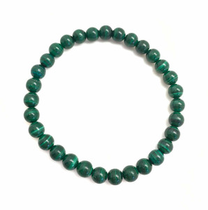 Malachite Elastic Bracelet - 6mm and 8mm Beads