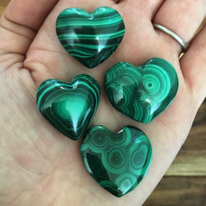 Malachite Heart - Polished Stone 