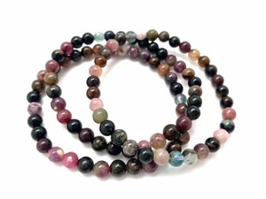 Mixed Tourmaline Elastic Bracelet - 6mm Beads