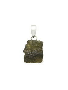 Moldavite Pendant - Sterling Silver - No.2896