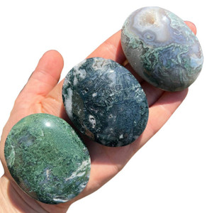 Moss Agate Palm Stone