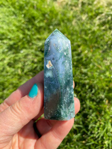 Moss Agate Point - Polished Stone Tower