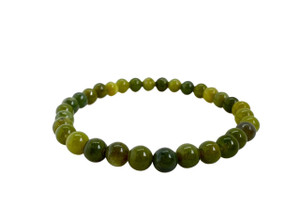 Nephrite Jade Elastic Bracelet - 6mm Beads