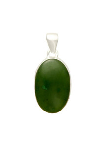 Nephrite Jade Pendant - Sterling Silver - No.440