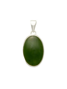 Nephrite Jade Pendant - Sterling Silver - No.509