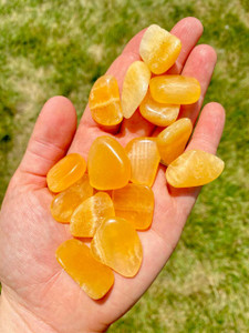 Orange Calcite Tumbled Stone - Polished Orange Calcite Crystal