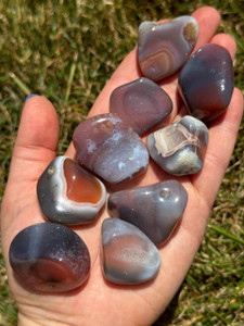 Plum Agate Tumbled Stone - Polished Mozambique Agate Stone 