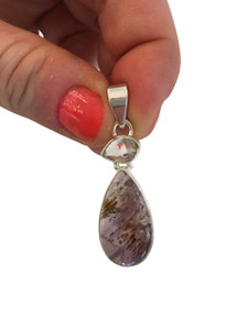 Polished Super 7 Pendant with Herkimer Diamond - Sterling Silver - No.15