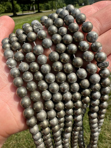 Pyrite Bead Strand - Grade A 