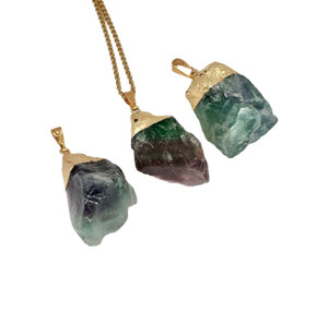 Rainbow Fluorite Pendant (Raw)