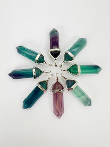 Rainbow Fluorite Polished Point Pendant 