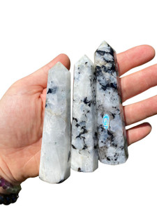 Rainbow Moonstone Point - Polished Stone Tower