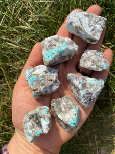 Raw Amazonite, Smoky Quartz, Lepidolite and Clear Quartz Stone
