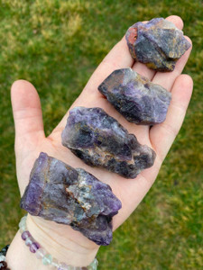 Raw Amethyst and Hematite Crystal with Inclusions