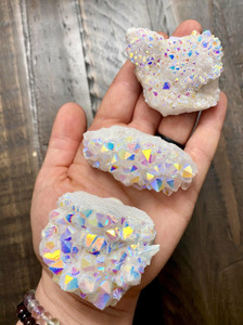 Raw Angel Aura Quartz Crystal Cluster