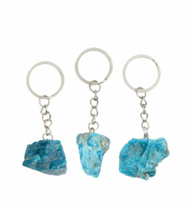 Raw Apatite Crystal Keychain