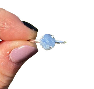 Raw Kyanite Prong Ring in Sterling Silver 