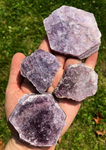 Raw Lepidolite Flat Books - Grade A 