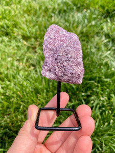 Raw Lepidolite Mica on Metal Stand 