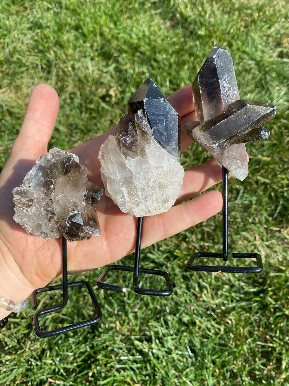 Smoky Quartz Cluster on Stand