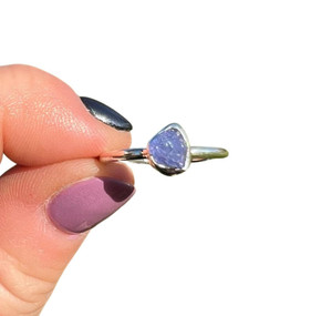 Raw Tanzanite Bezel Ring in Sterling Silver 
