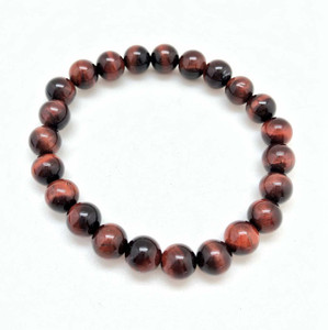 Red Tigers Eye Elastic Bracelet - 8mm Beads
