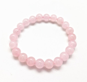 Rose Quartz Elastic Bracelet - 6mm & 8mm Beads 