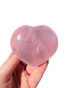 Rose Quartz Heart Polished Crystal