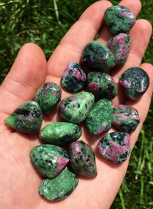 Ruby in Zoisite Tumbled Stone - Polished Ruby in Zoisite Crystal