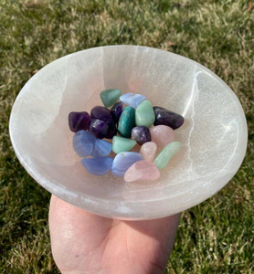 Selenite Bowl - Polished Round Stone Bowl