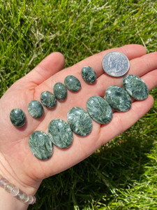 Seraphinite Cabochon - Polished Stone Oval