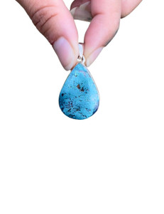 Shattuckite Polished Teardrop Pendant - Sterling Silver - No.214 