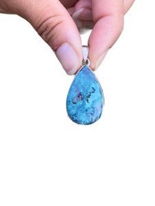 Shattuckite Polished Teardrop Pendant - Sterling Silver - No.218 
