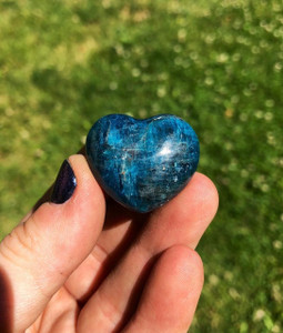Small Blue Apatite Heart 
