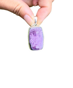 Sugilite Polished Rectangle Pendant - Sterling Silver - No.124 