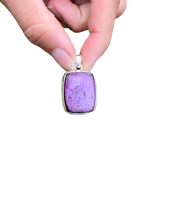 Sugilite Polished Rectangle Pendant - Sterling Silver - No.195 