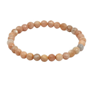 Sunstone Moonstone Faceted Elastic Bracelet 