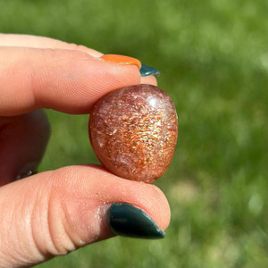 Sunstone Tumbled Stone - Grade AAA Flashy Polished Sunstone Crystal 
