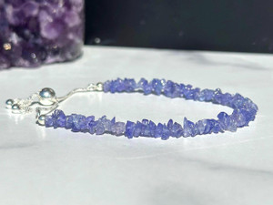 Tanzanite & Sterling Silver Adjustable Bracelet 