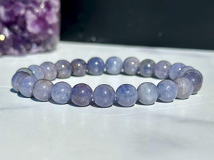 Tanzanite Elastic Bracelet - Gemstone 6mm and 8mm Beads Tanzanite Elastic Bracelet - Gemstone 6mm and 8mm Beads
