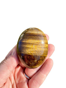 Tigers Eye Worry Stone - Polished Stone Oval