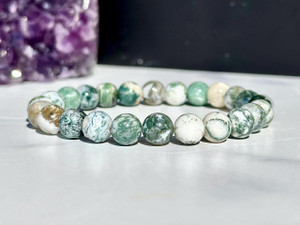 Tree Agate Elastic Bracelet 