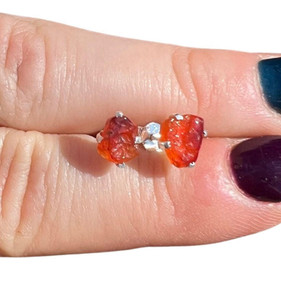 Raw Carnelian Stud Earrings 