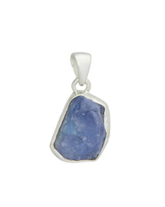 Tanzanite Pendant - Sterling Silver - Raw - No.491