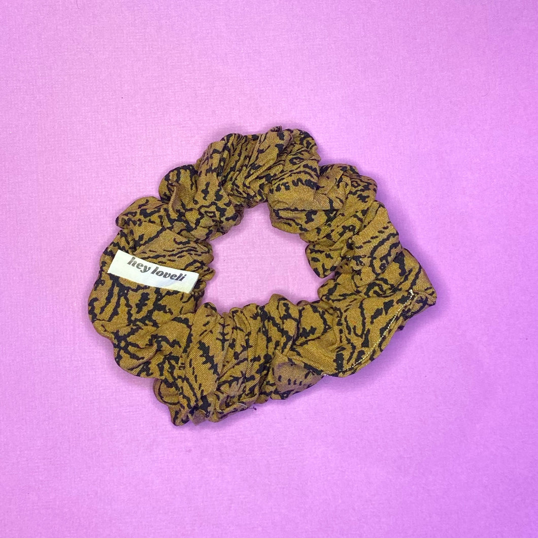 Brown Pattern Regular Scrunchie