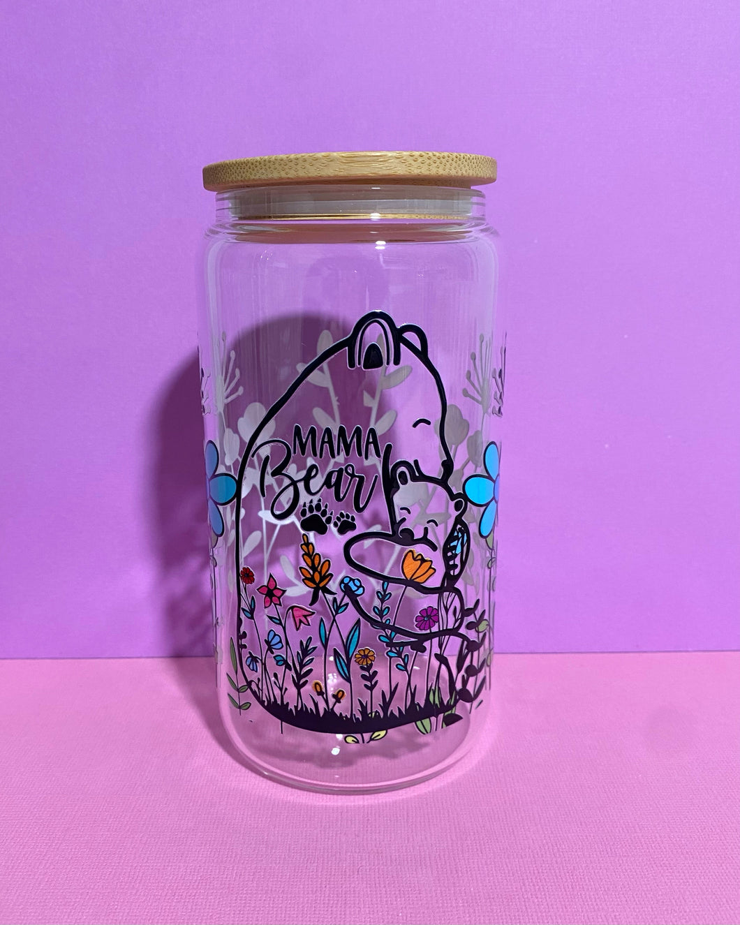 Mama Bear Glass Tumbler