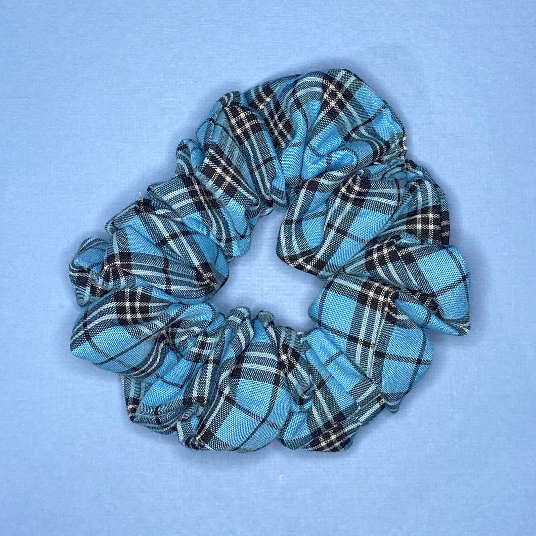 Blue Tartan Regular Scrunchie