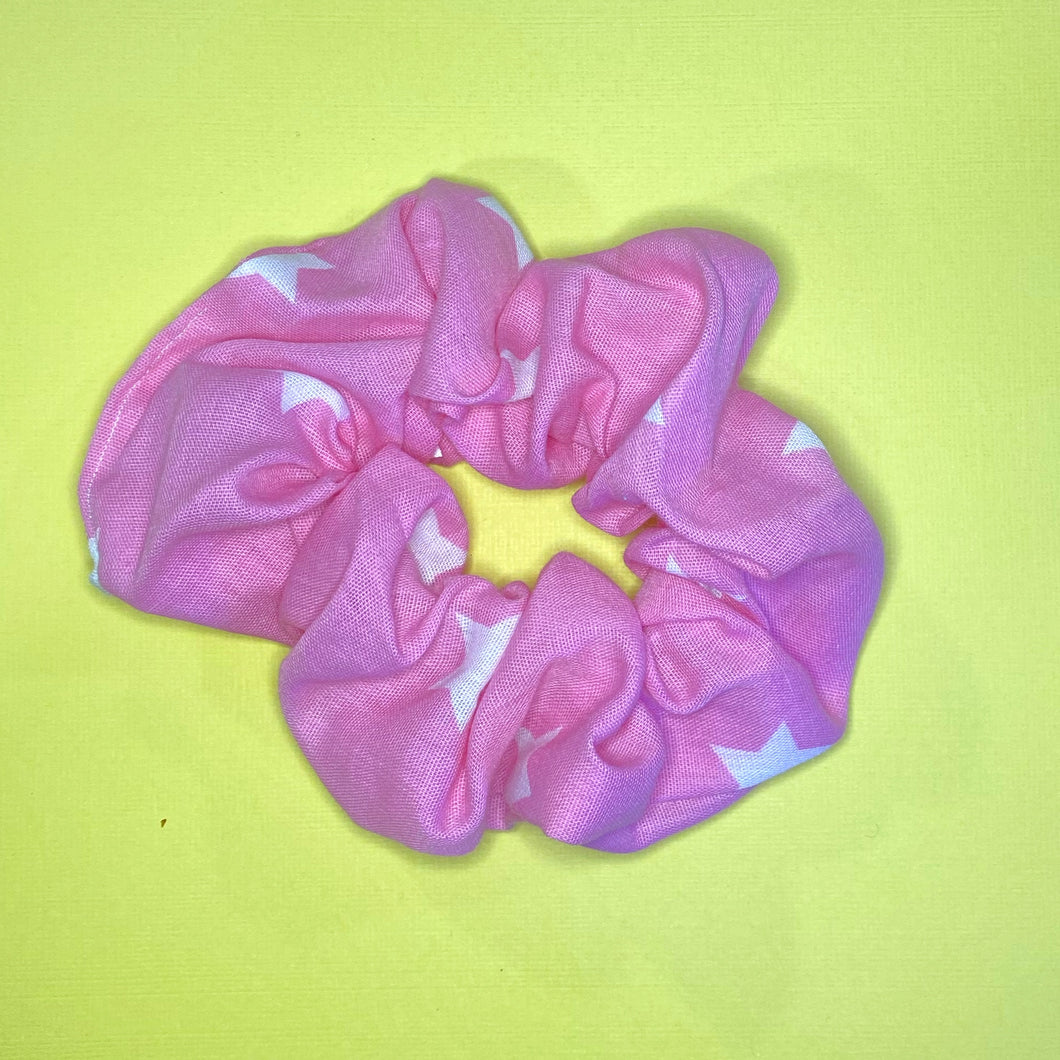 Pink & White Stars XL Scrunchie