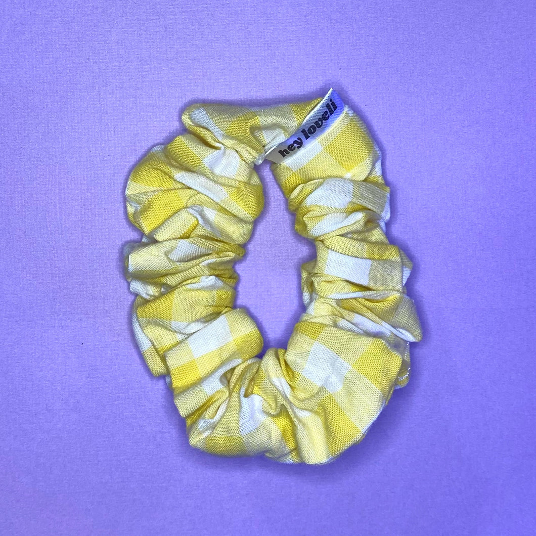 Yellow Gingham Regular Scrunchie