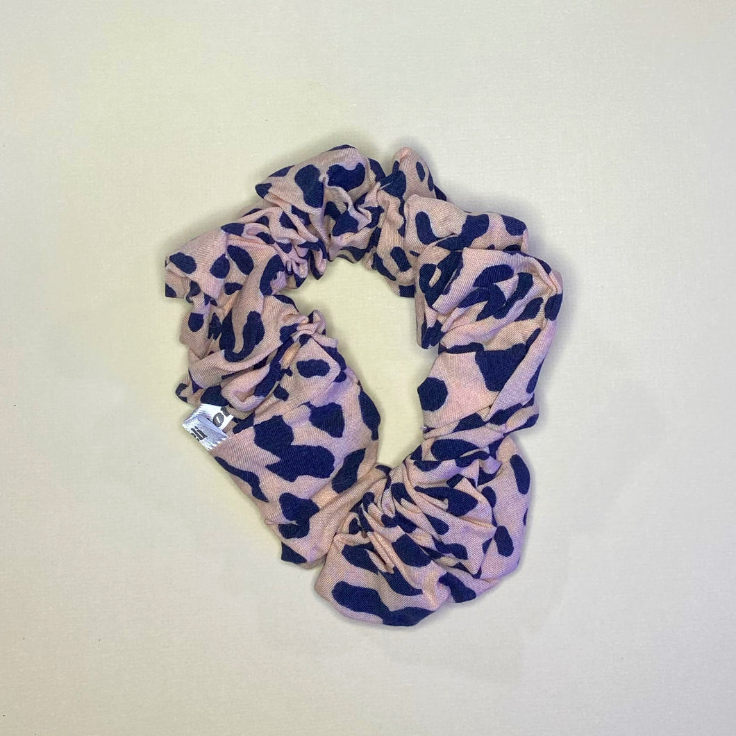 Tan & Blue Leopard Regular Scrunchie